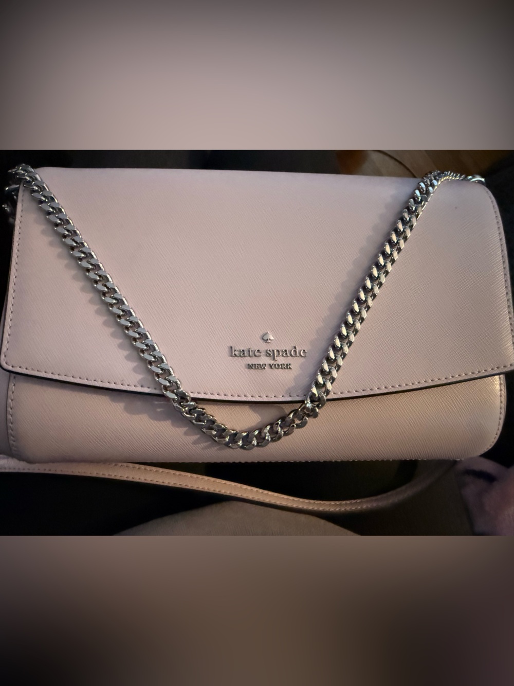 kate spade pale pink chain-strap crossbody